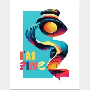 I'm Fine. Abstract Typographic Design Posters and Art